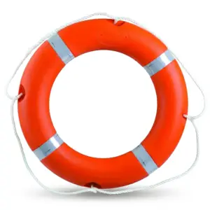 Orange SOLAS 96 certified safety life buoy, large size, pool and marine safety equipment / طوق نجاة برتقالي معتمد SOLAS 96، مقاس كبير، معدات سلامة للمسابح والبحار